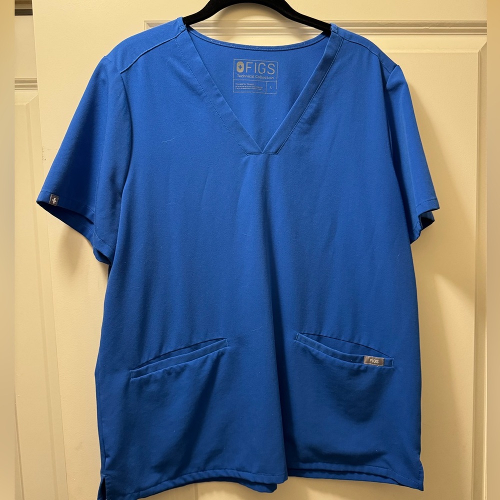 Royal Blue Casma Three-Pocket Scrub Top Large